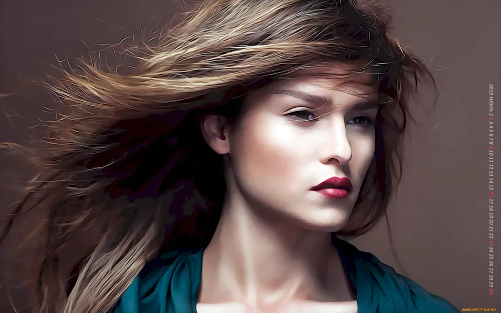 Girl with wavy hair