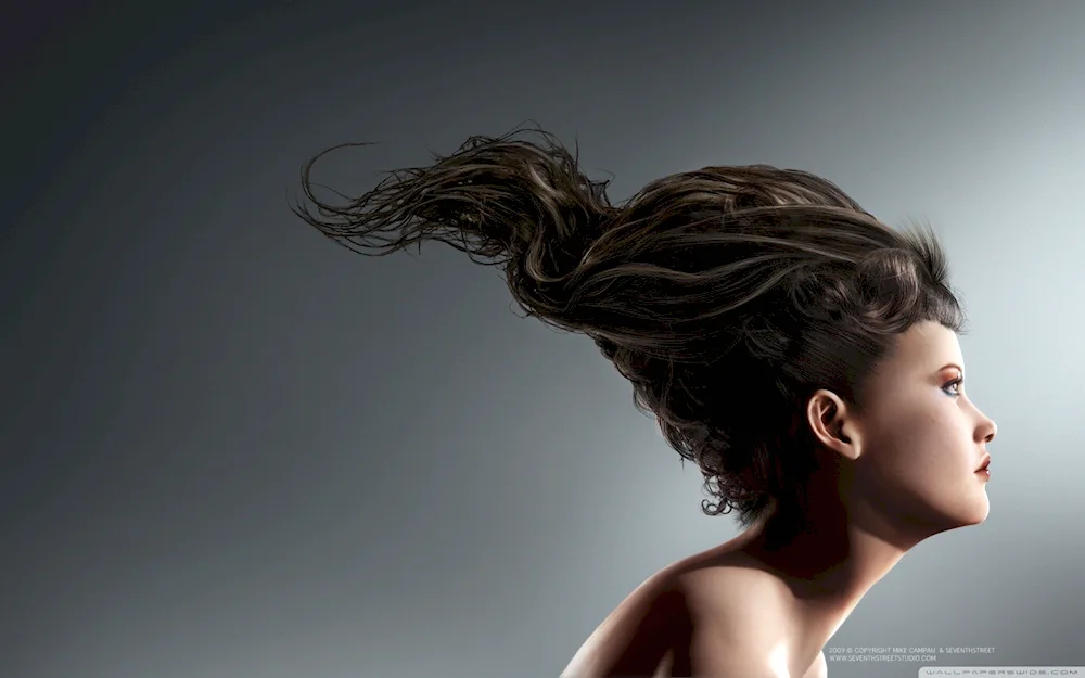 Girl with wavy hair