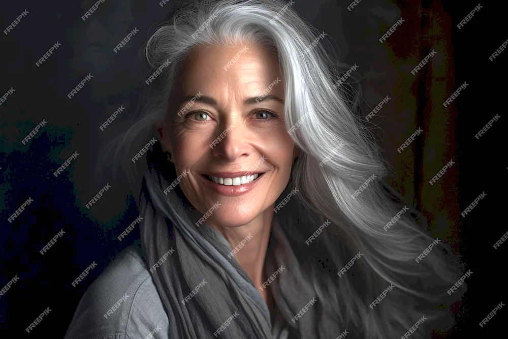 Girl with grey hair