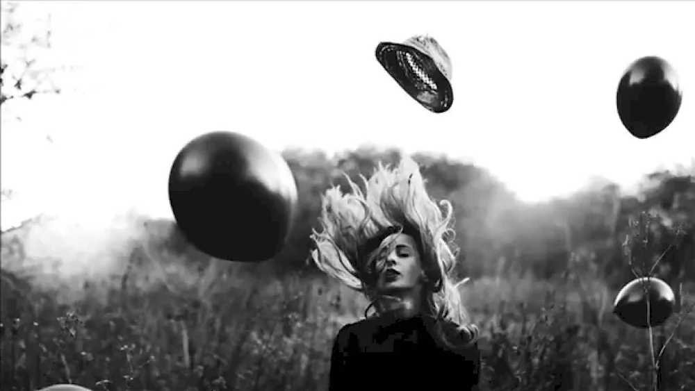 Girl with balloons