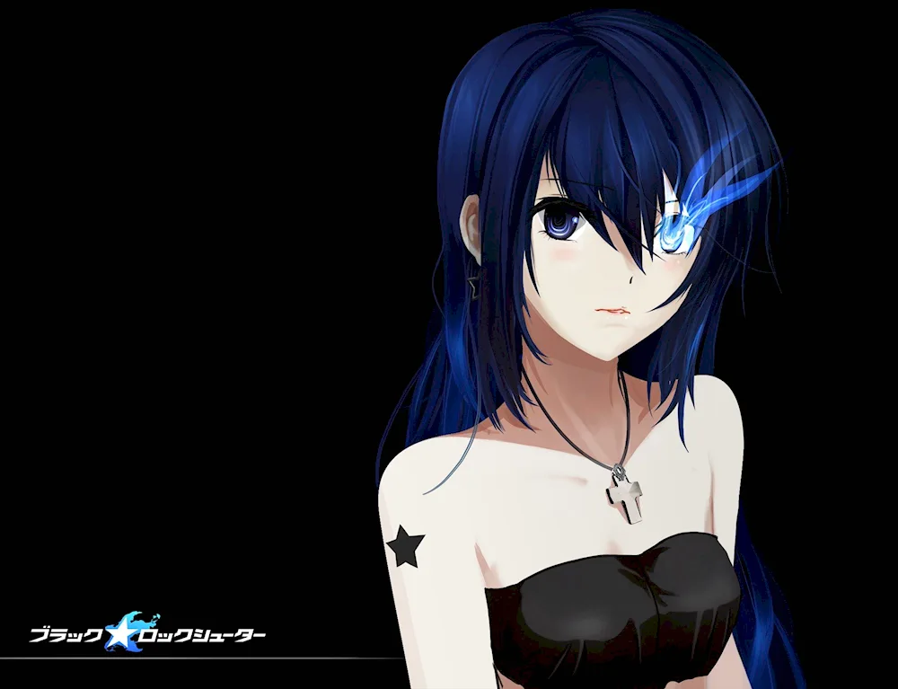 Girl with blue hair
