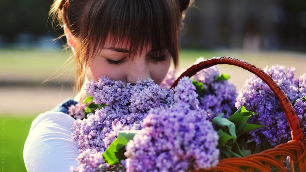 Girl in flower field