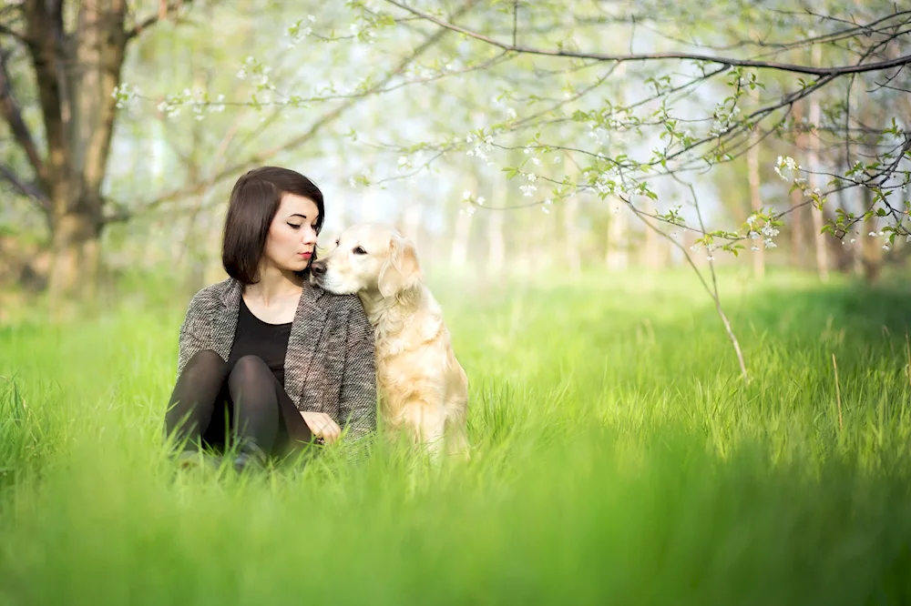 Girl with a dog