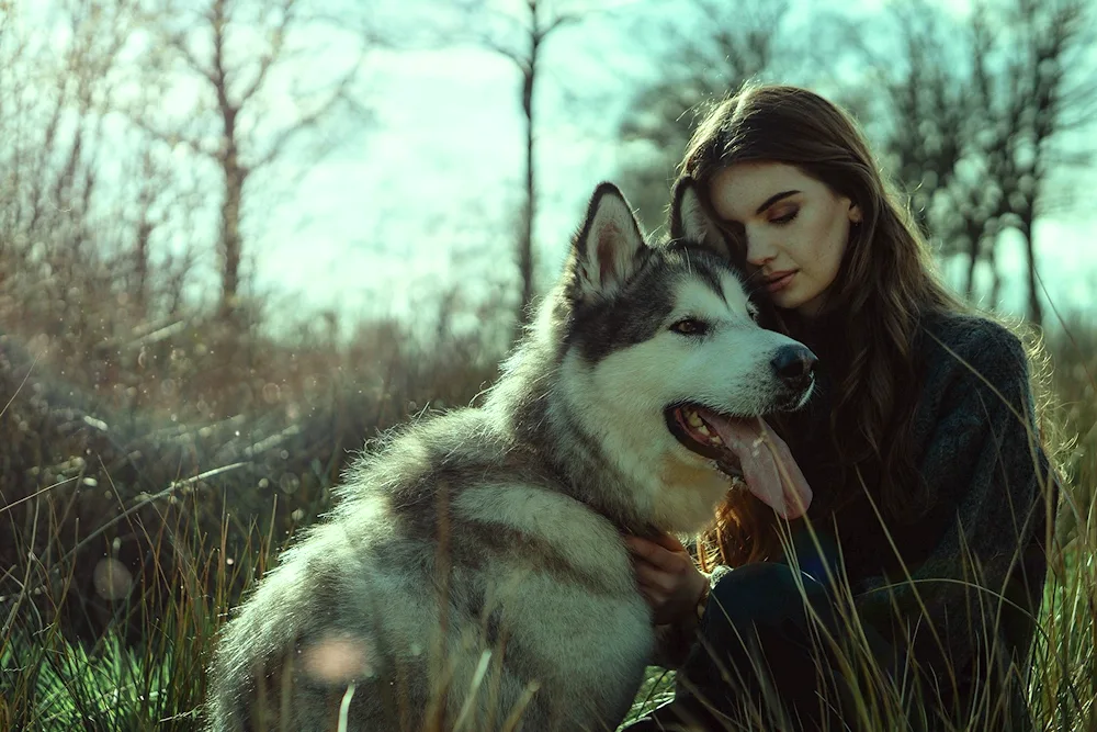 Girl with a dog