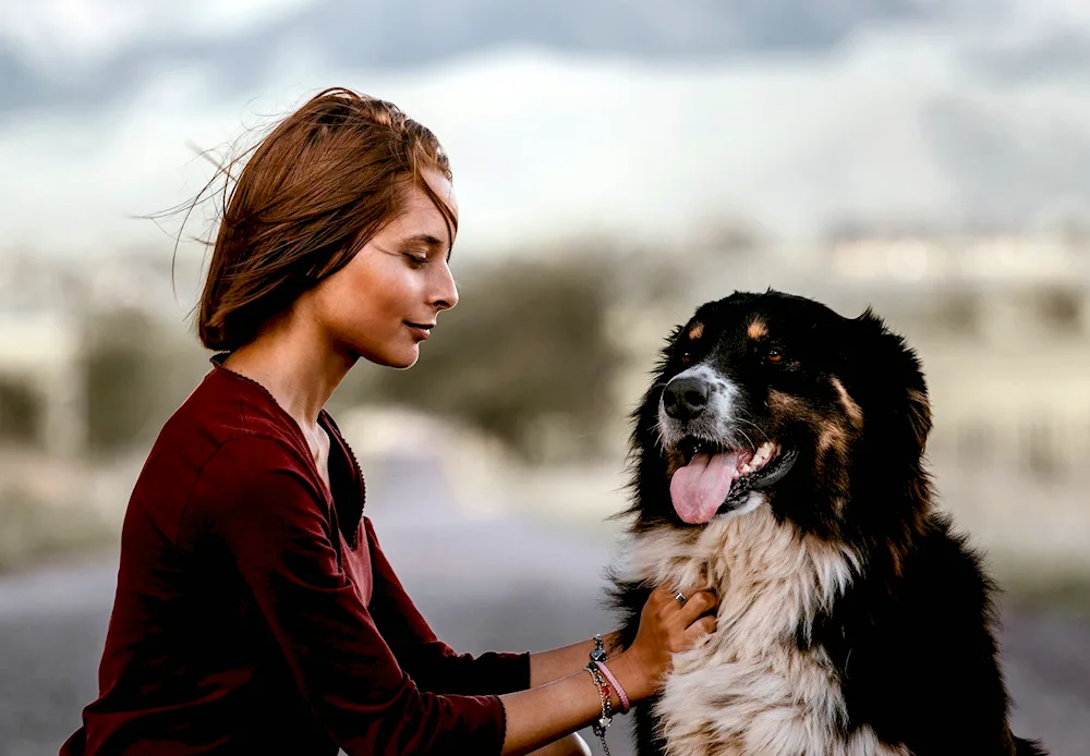 Girl with a dog