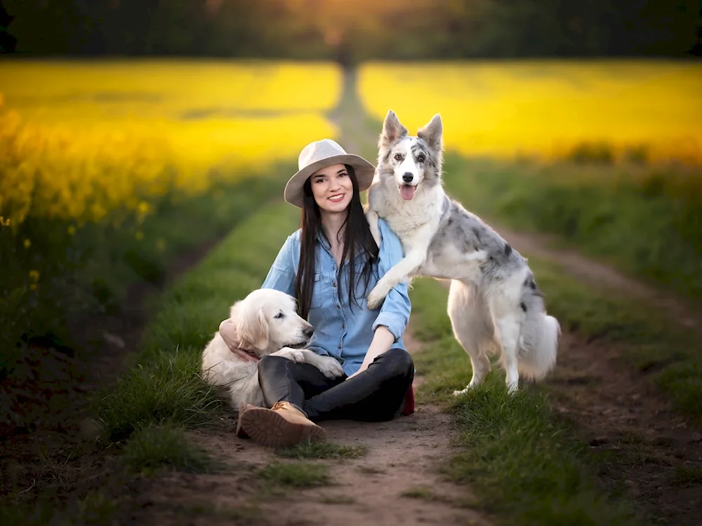 Girl with dog