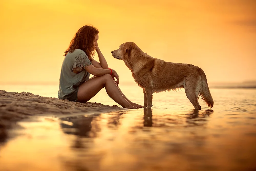 Girl with dog