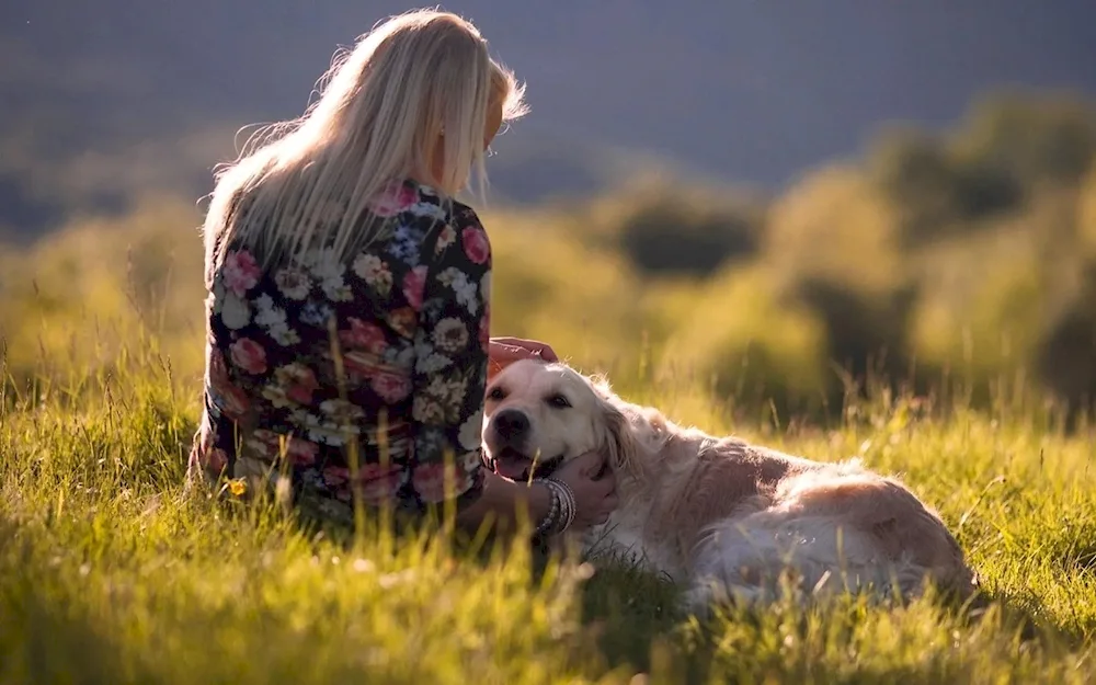 Girl with dog