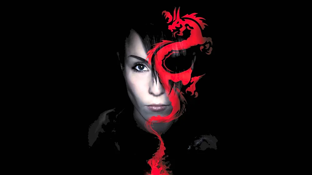 Girl with a tattoo of a dragon