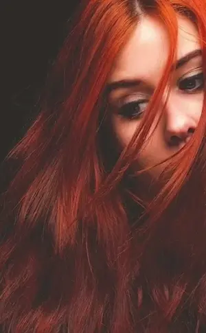 Girl with dark red hair