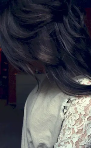 Girl with dark hair from back