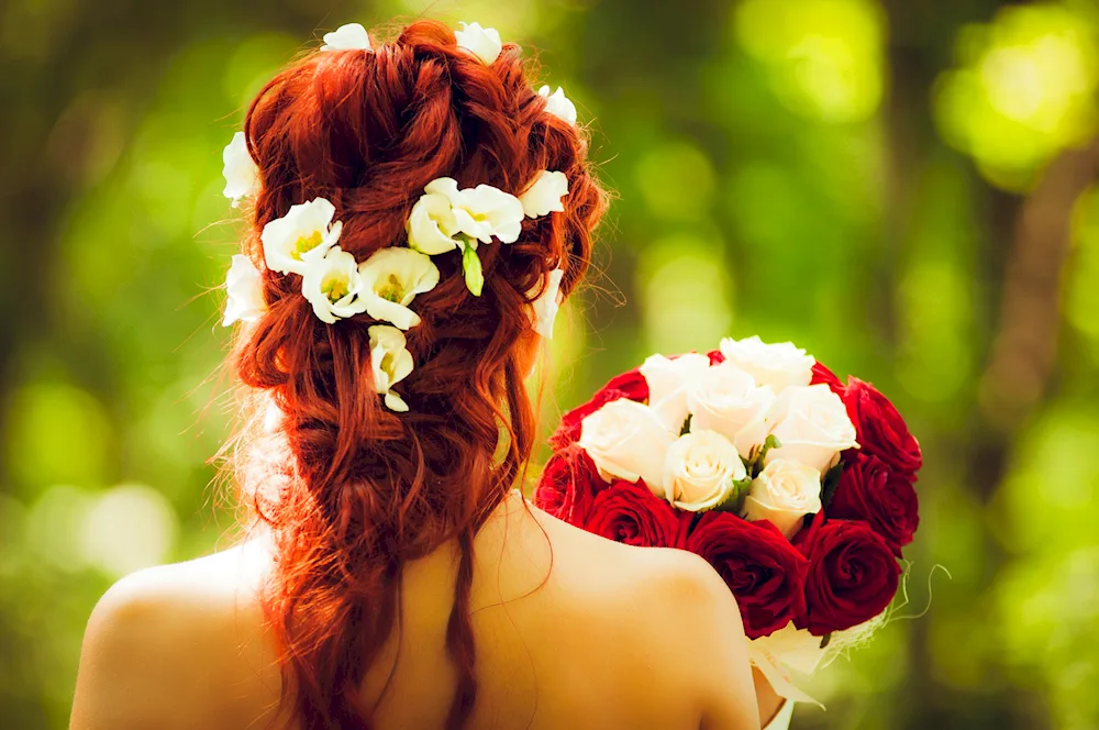 Girl with flowers