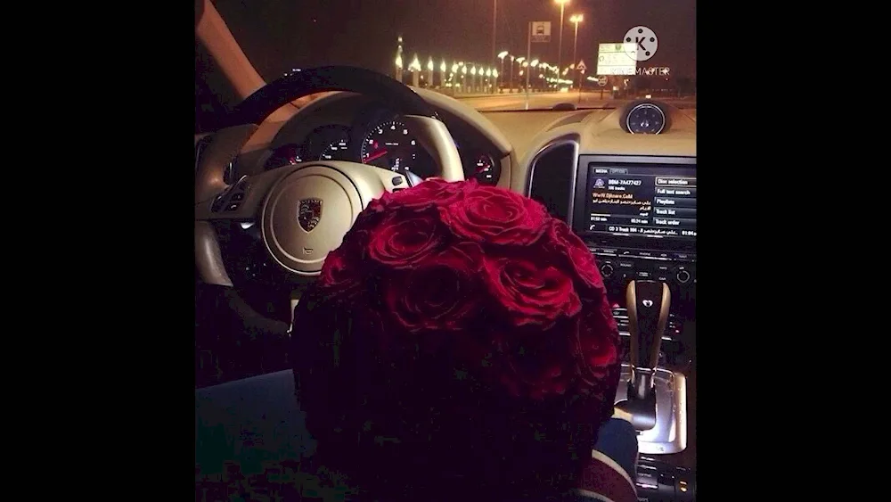 Car with flowers