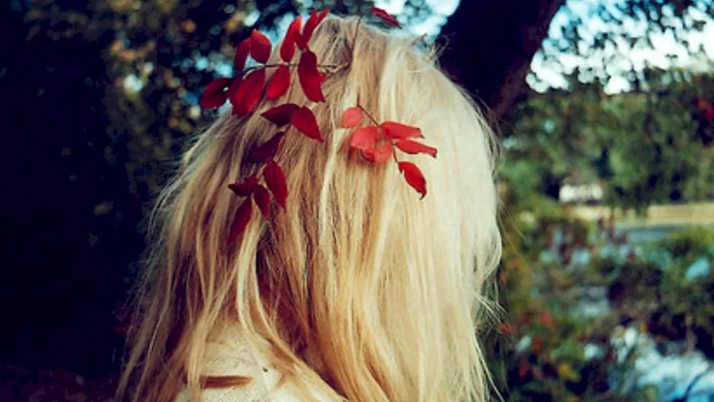 Girl with flowers in her hair