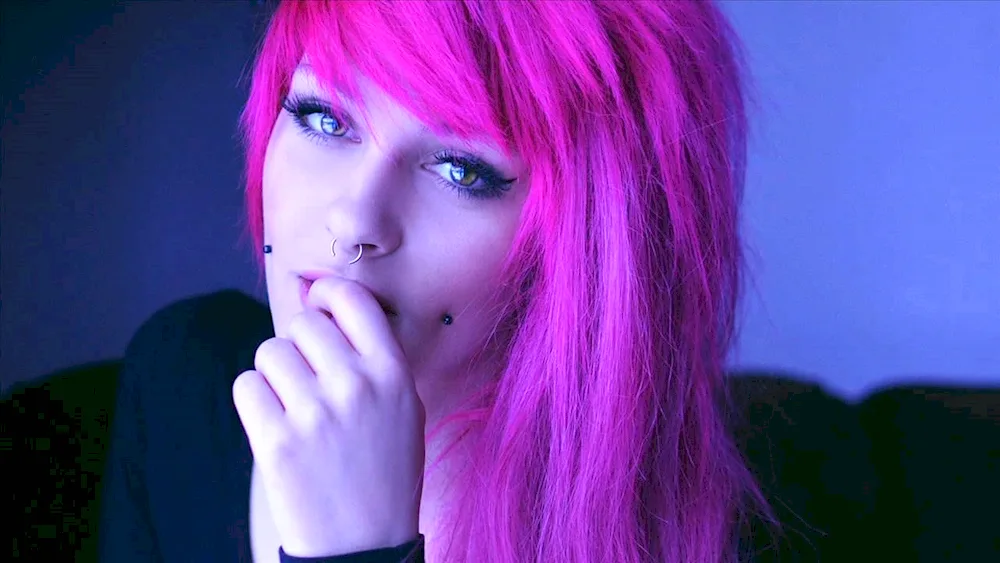 Girl with coloured hair