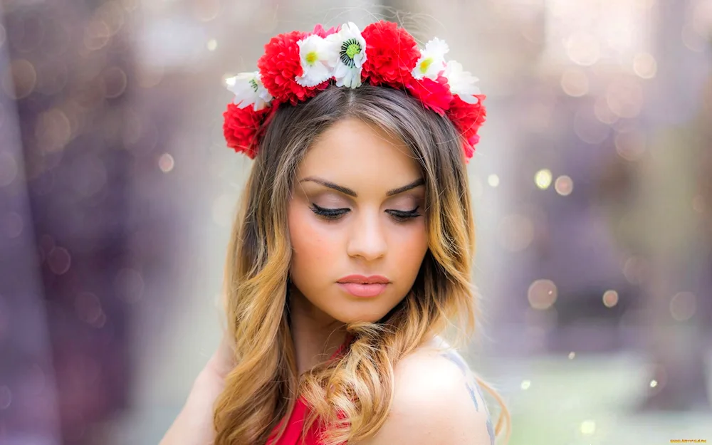 Girl with a wreath