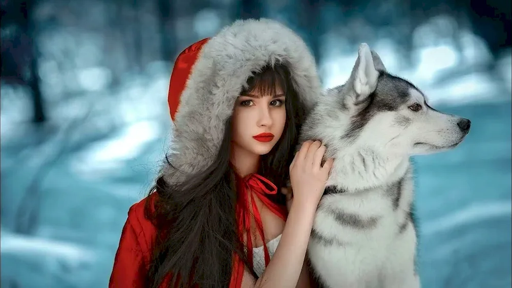 Girl with wolf