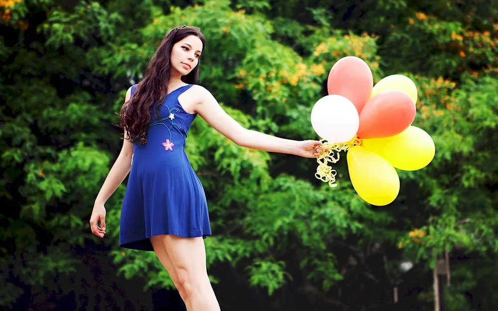 Balloon Girl with balloons