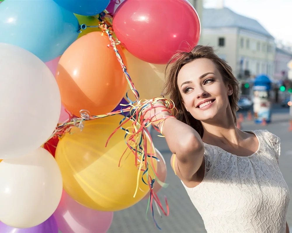 Balloon Girl with balloons