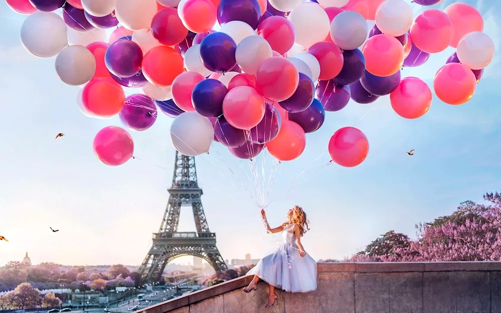 Balloon Girl with balloons