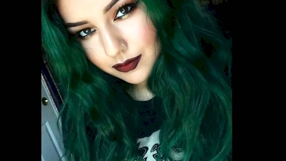 Girl with green hair