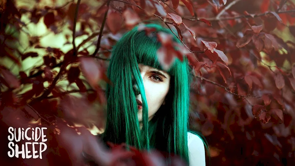 Girl with green hair