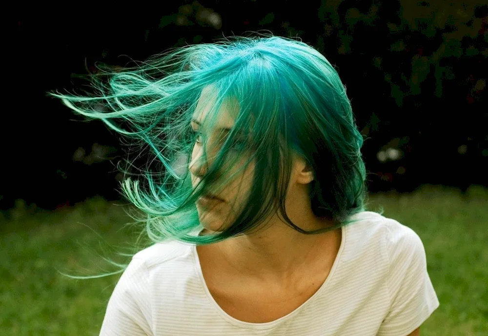 Girl with green hair