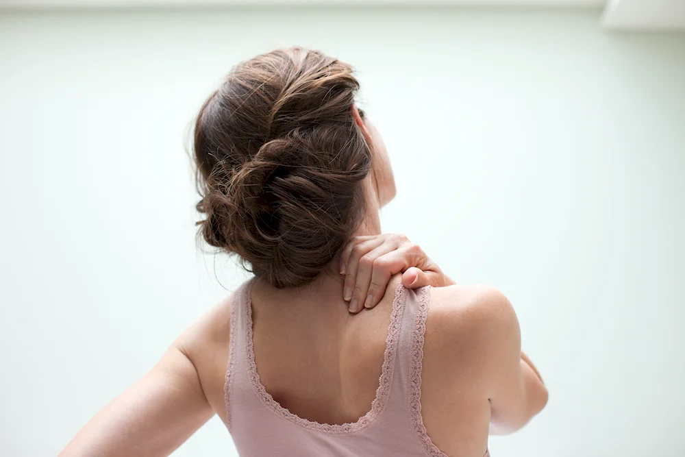 Brunette with hair from back