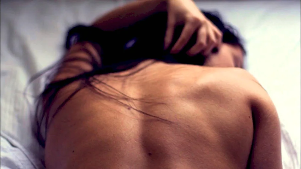 Men's hands on the neck