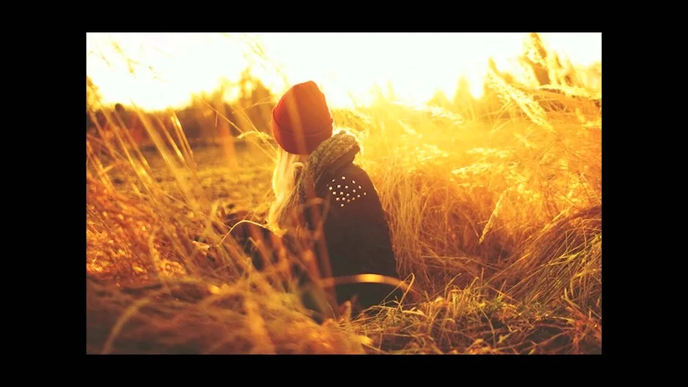 Girl in autumn from back