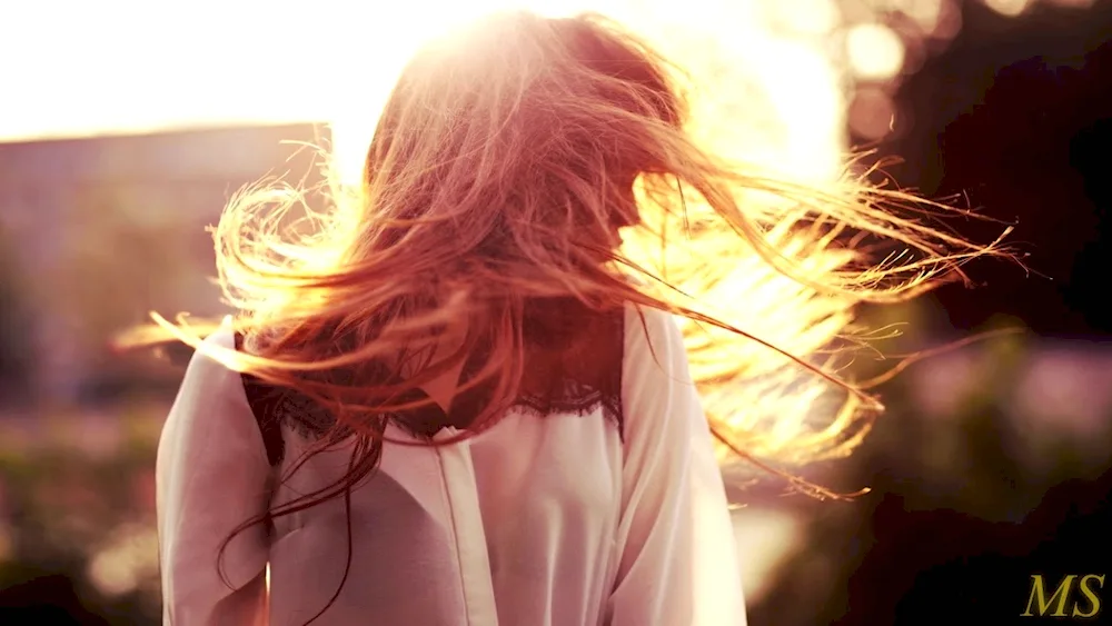 Sun girl curly space