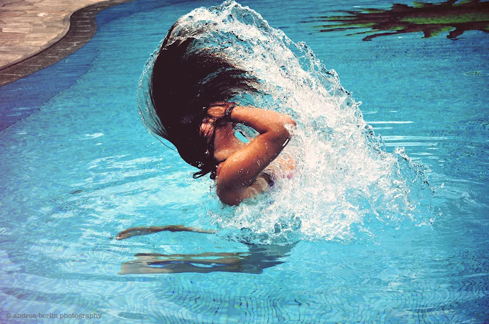 Girl in swimming costume Sea