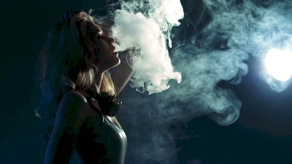 Girl in smoke