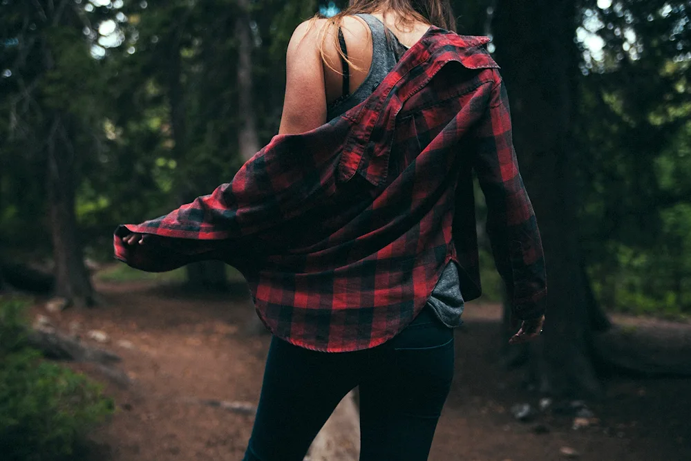 Girl in plaid shirt