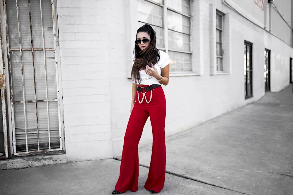 Girl in red trousers