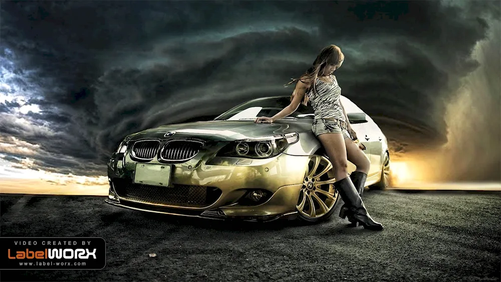 Dodge Challenger and girl