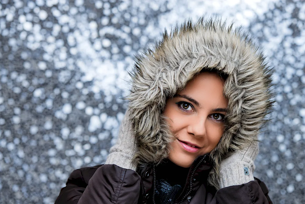 Girl in fur hat