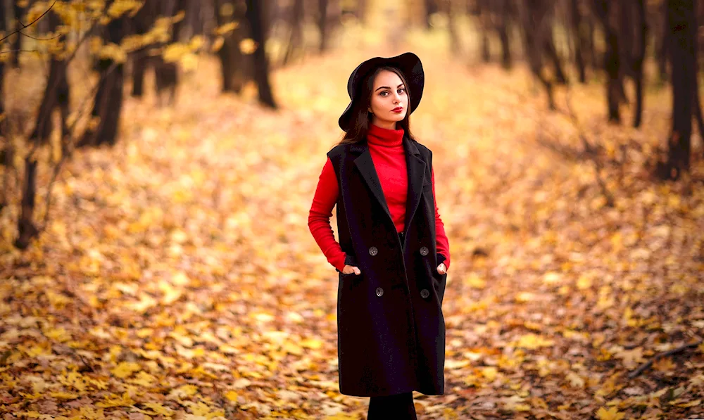 Girl in autumn coat