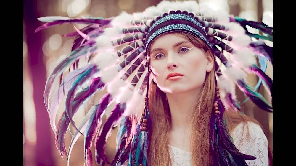 Girl in feathers