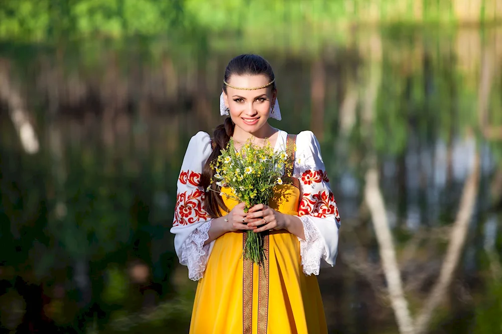 Girl in Russian folk costume