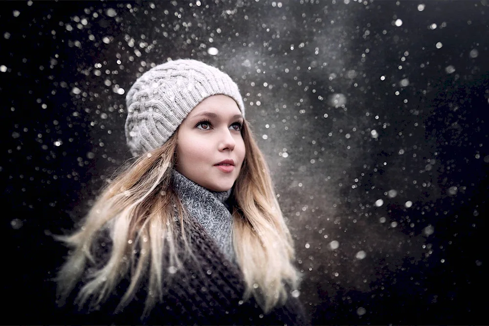 Girl in a winter hat