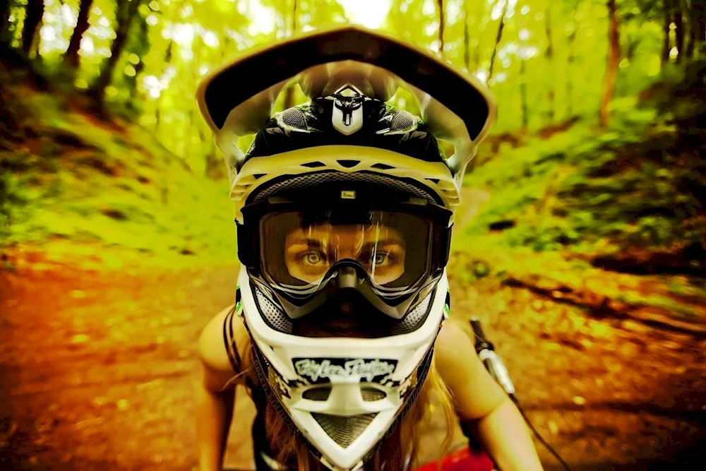 Girl in helmet