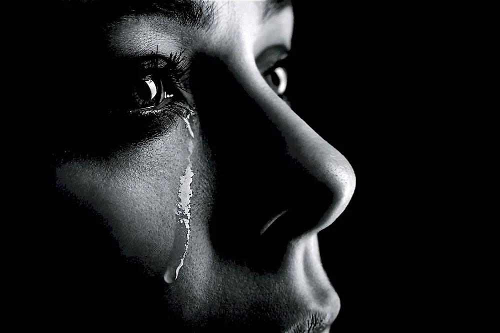 Woman in tears