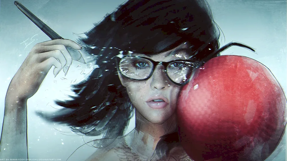 Girl in sunglasses art