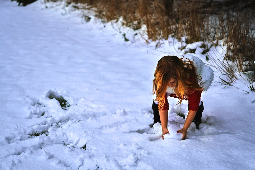 Blonde in winter