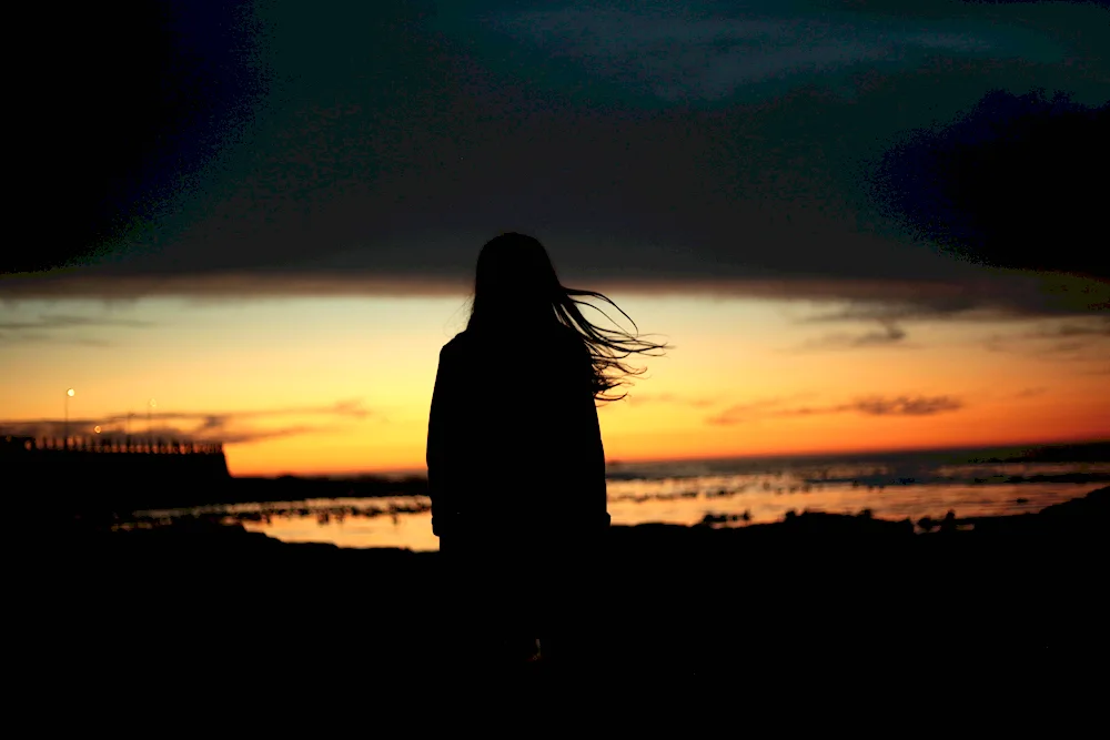 Girl with brown hair from back