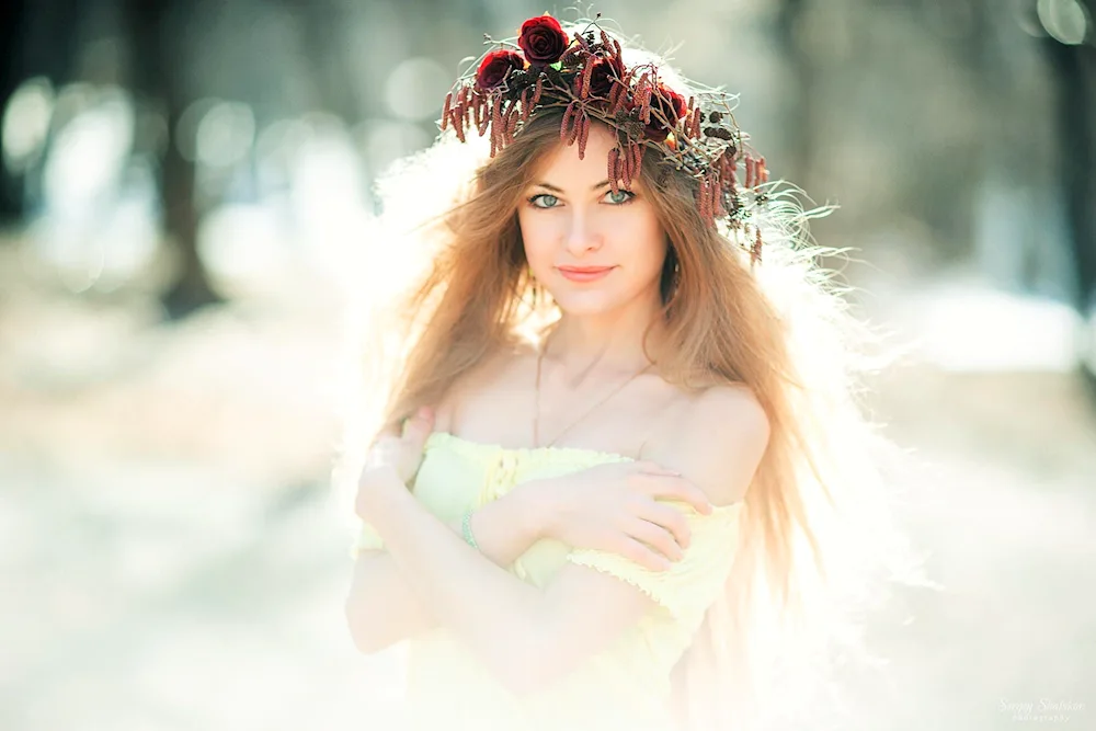 Girl in a wreath