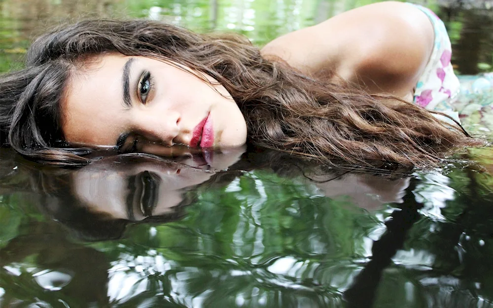 Girl in water underwater