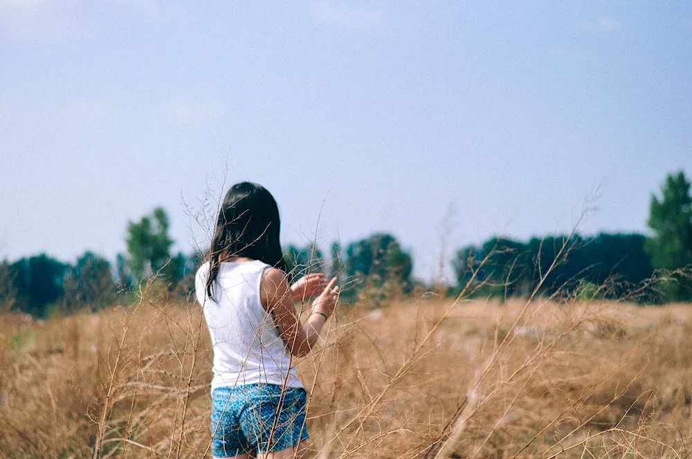 Girl's view from back