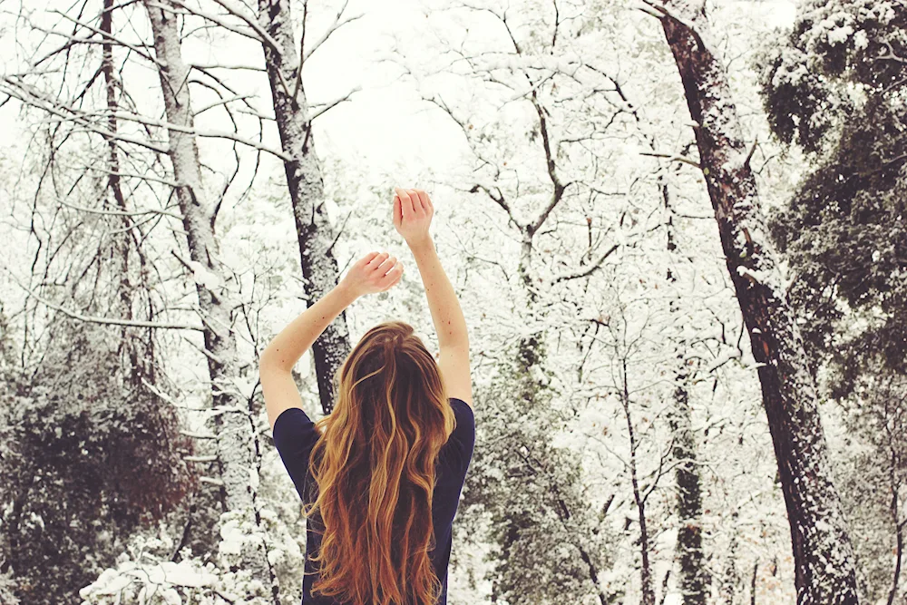 Girl in mountains